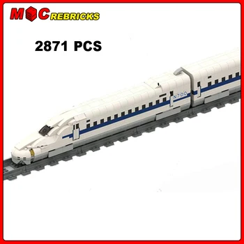 MOC Vlak Série Shinkansen N700 | Bullet Train Model DIY Zhromaždiť Tehly Stavebné Bloky pre Chlapcov, Puzzle, Hračky Dieťa Vianočné Tvorivé Darček